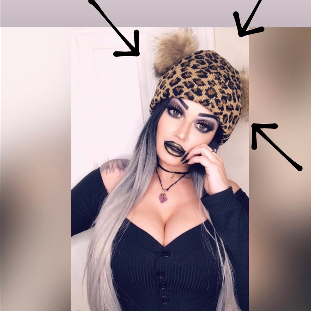 Leopard Print PomPom Beanie